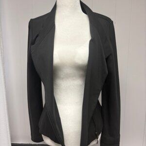 Sarah Pacini warm grey moto style jacket top. Made in Italy. Size small